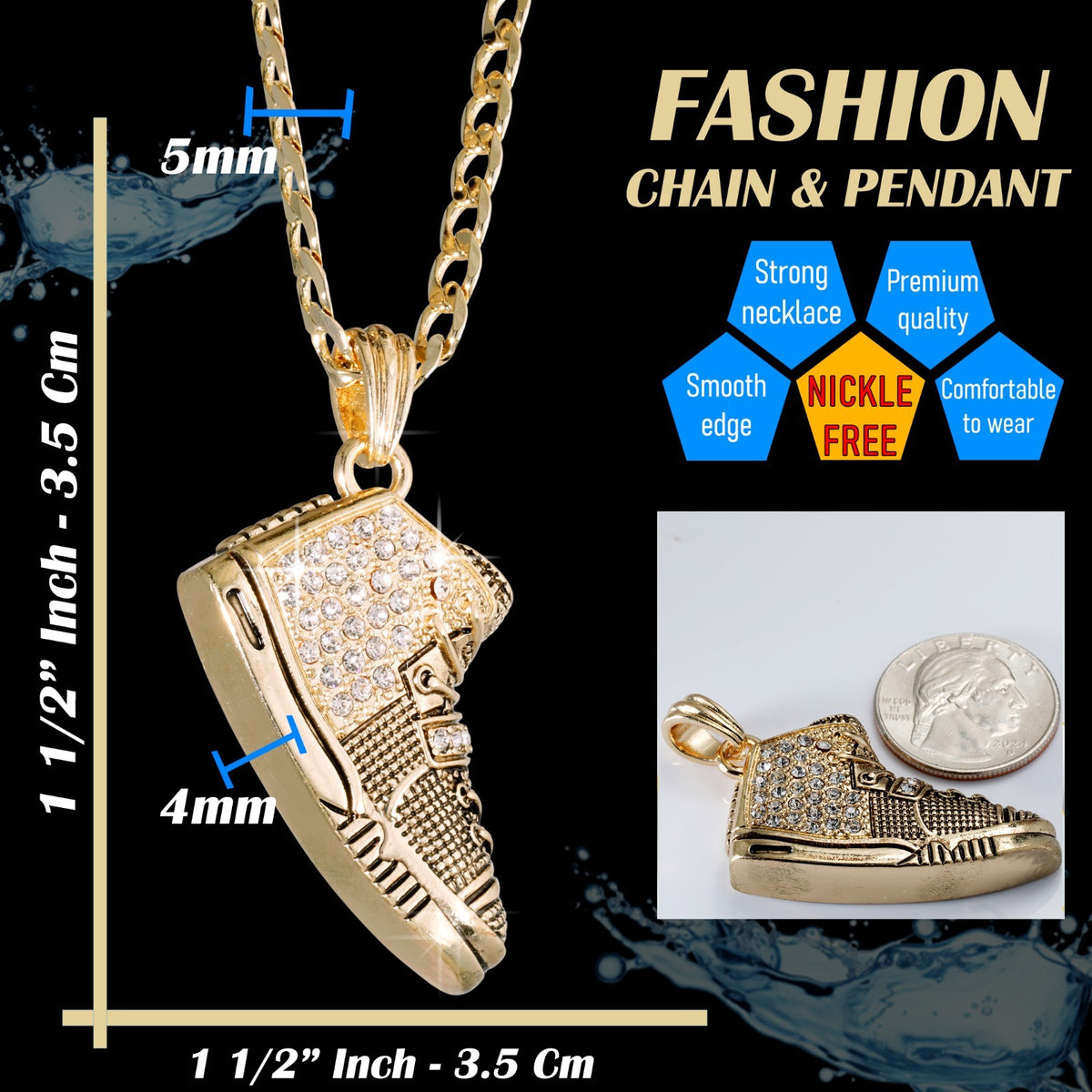 14k Cuban Curb Link Necklace 5mm A1r Vantage Basketball Gold