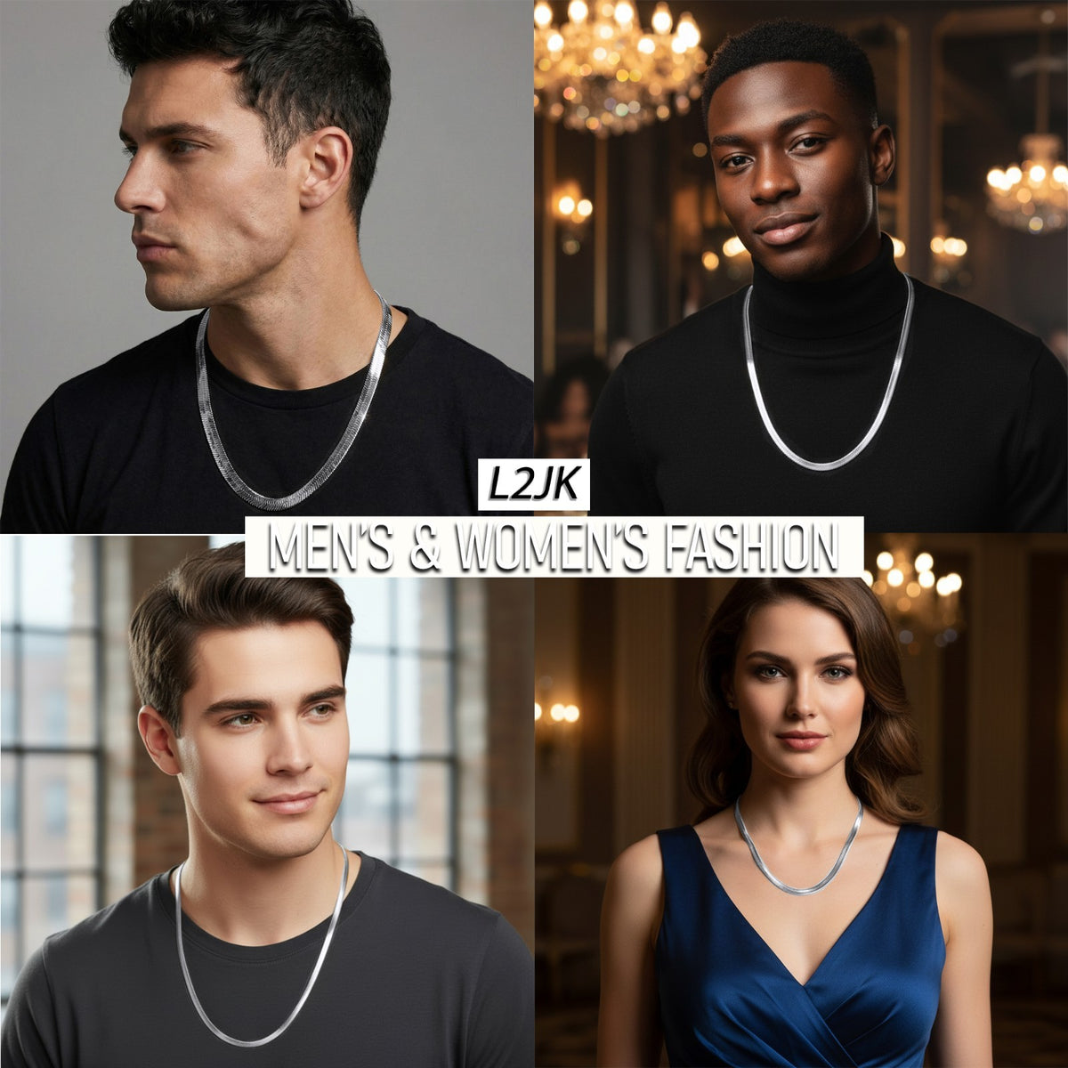 Herringbone Chain 925 Silver 11mm 24" & 30" Necklace Men