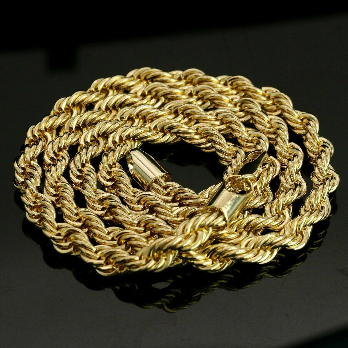 Centenario 50 Pesos Pendant Iced CZ Rope Chain 14k Gold