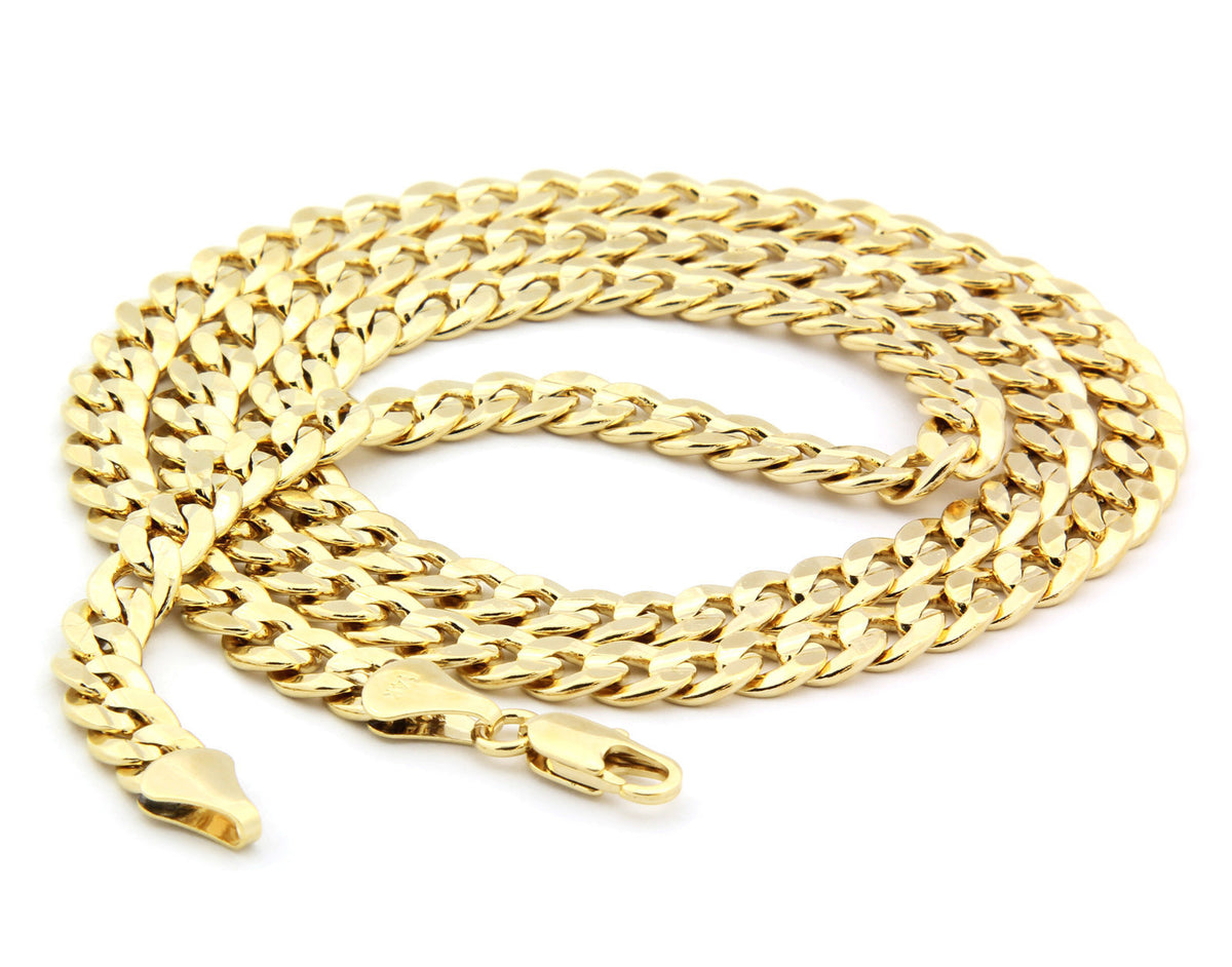 Men Gold Star of David Pendant Iced CZ 24" 6mm Cuban Chain