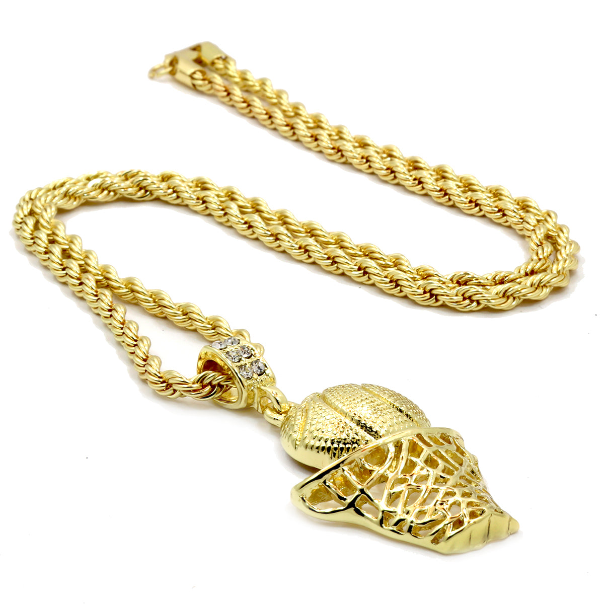 Gold Retro 11 "cool Grey/basketball Pendant 24" Rope Chain
