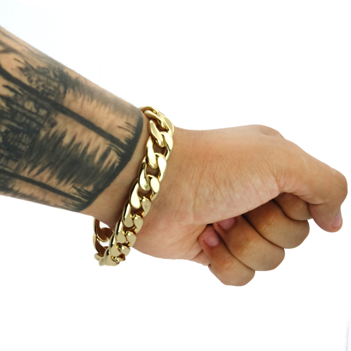 14k Gold Xl Black Pharaoh Pendant CZ 30" Cuban Chain Bracelet