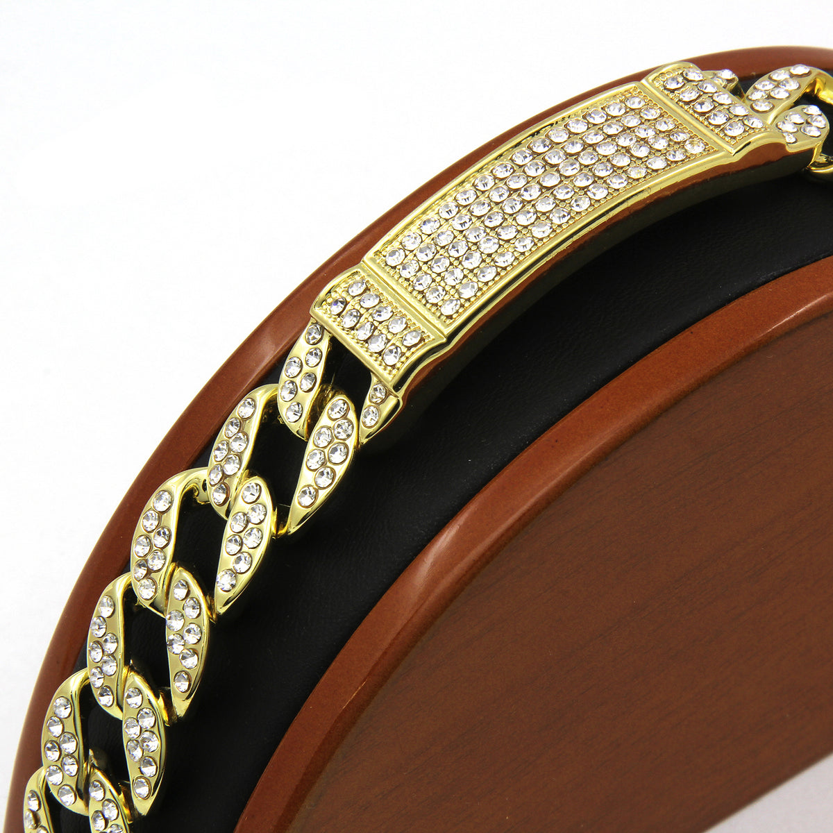 Men's 14k Bracelet CZ Gold Miami Cuban Style (S)