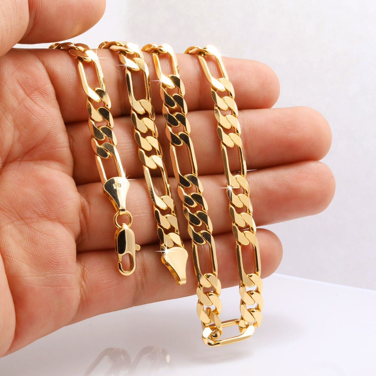 Italy Figaro Chain Link 14k Gold 8mm 24" for Men & Women