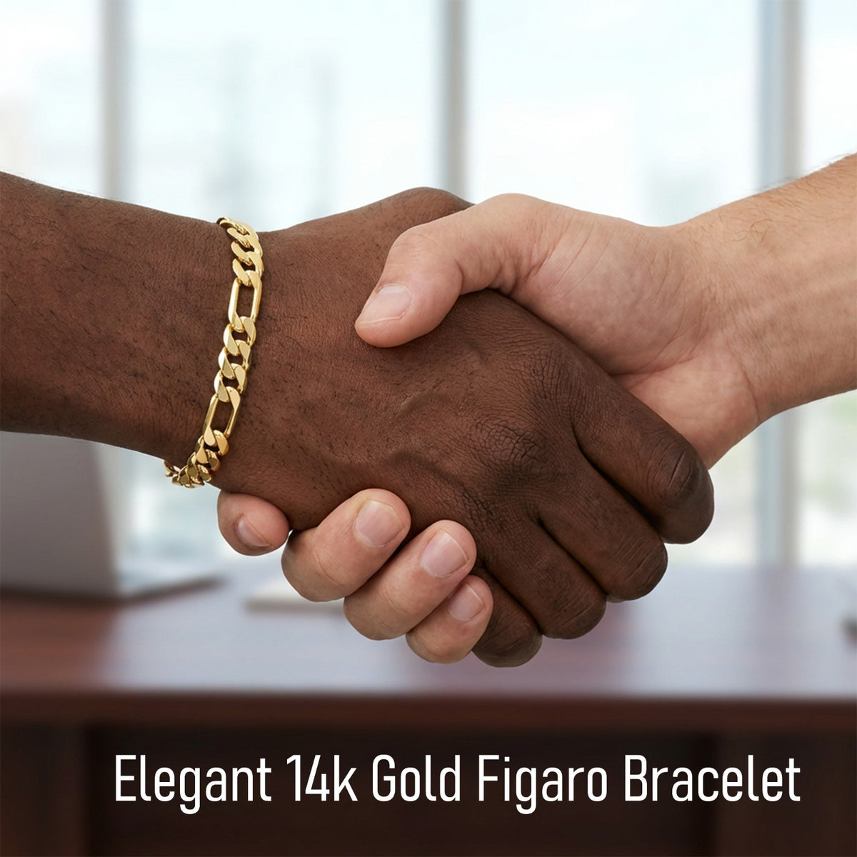 Figaro Chain Bracelet 9mm 8.5" 14k Gold Jewelry Men's