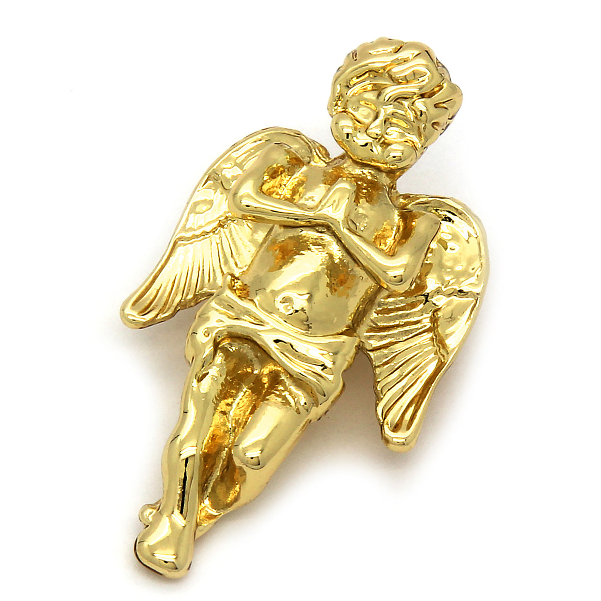 Men's and Women's Angel Prayer Pendant Gold Steel Cuban Necklace