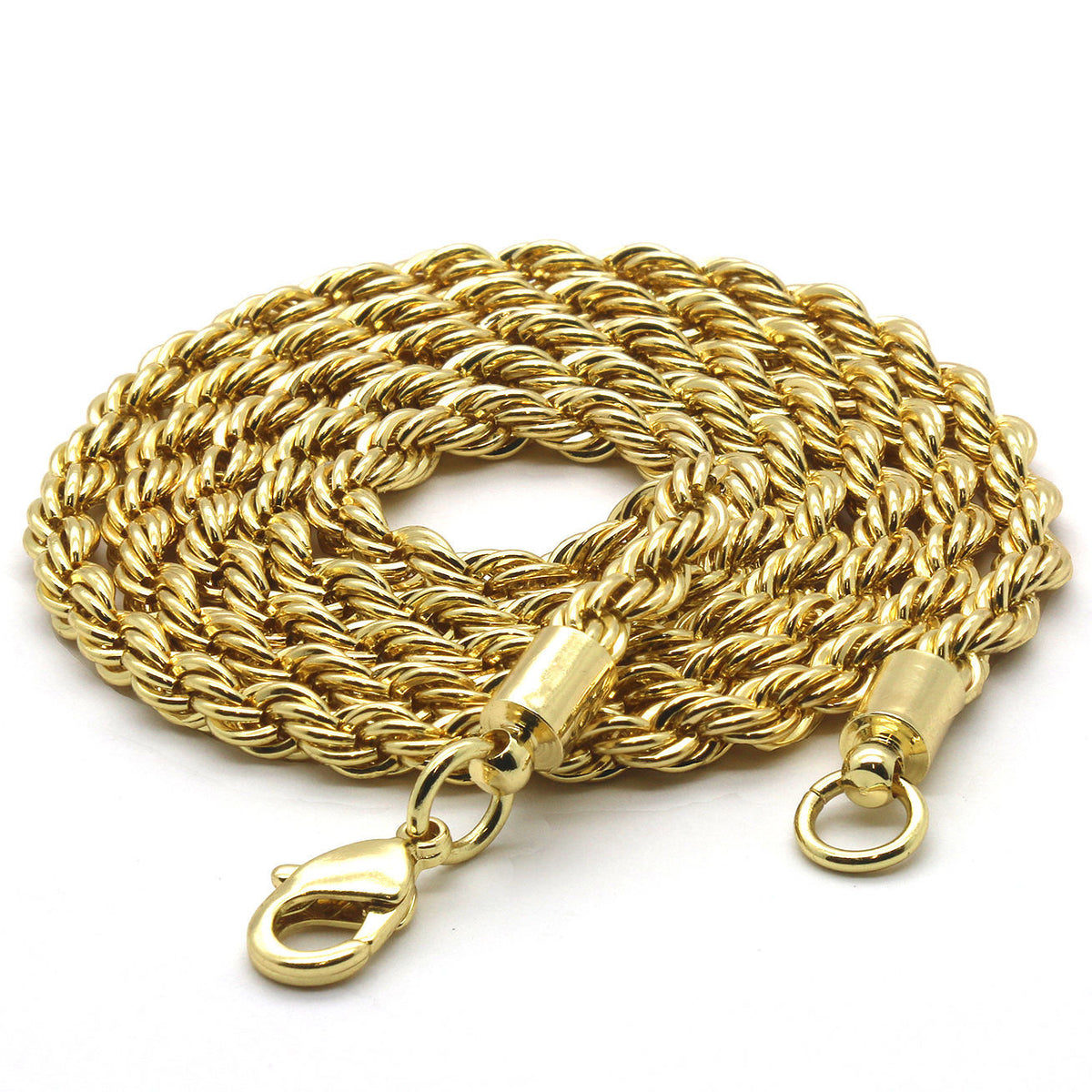 14k Gold Eagle Snake Pendant CZ 24" Rope Chain Pendant