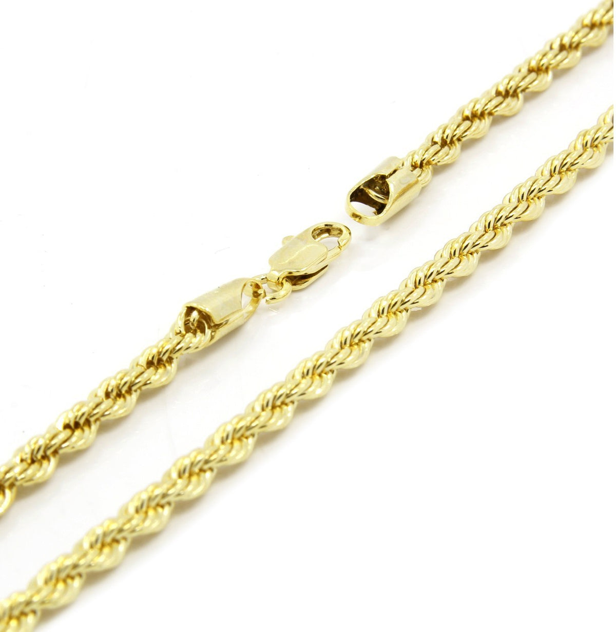 Men's 14k Yellow Gold French Rope Chain Necklace 3mm 4mm 5mm 6mm 20" 36"