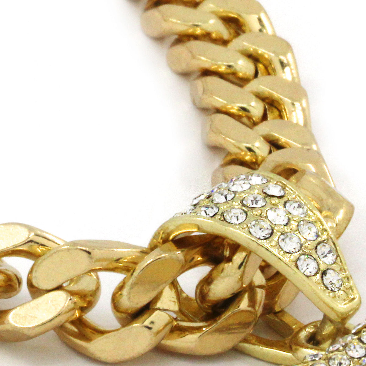 Gold Jesus Piece Pendant CZ Two 30" Cuban Chain