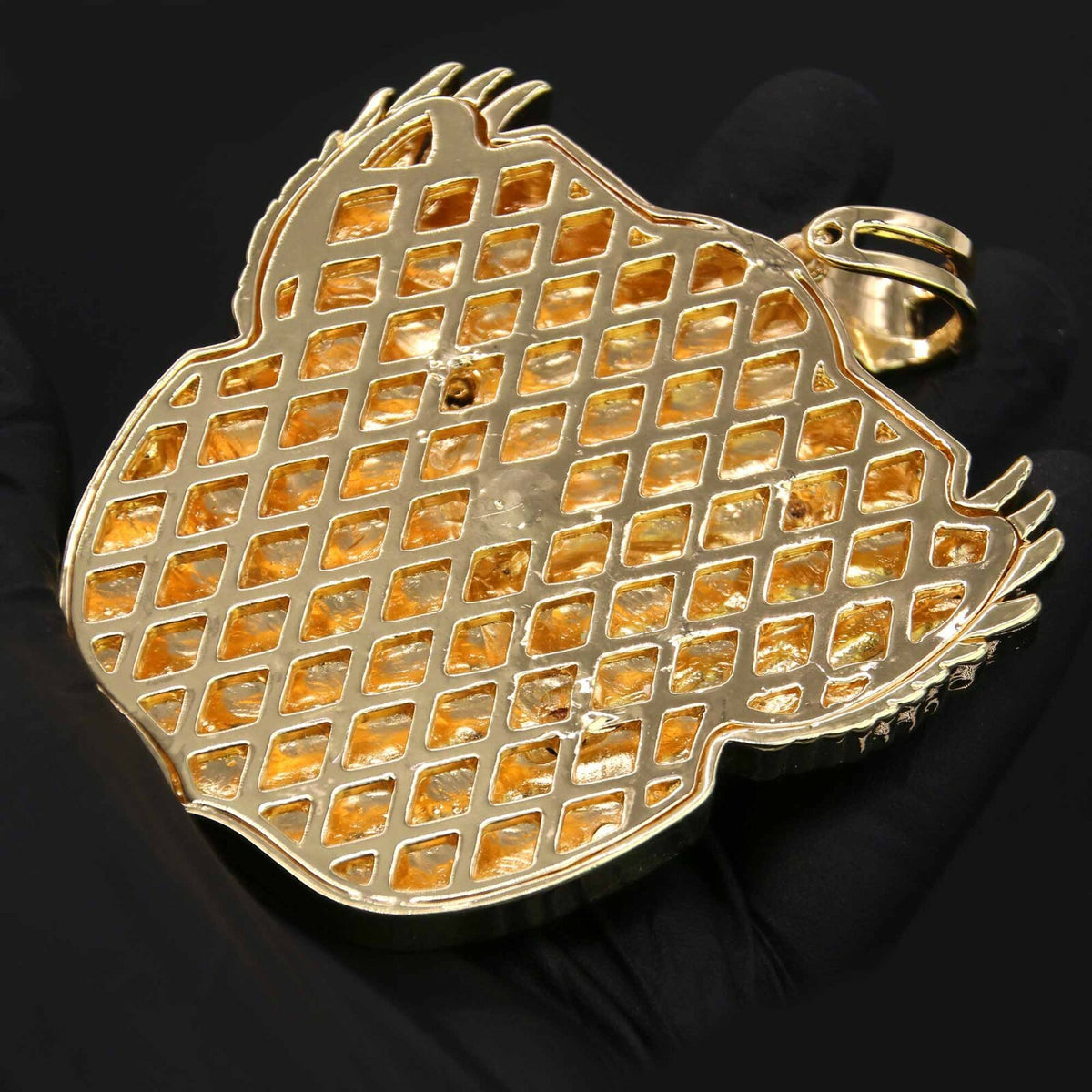 Paid Badge Large Pendant CZ Gold 30" Cuban Chain & Bracelet