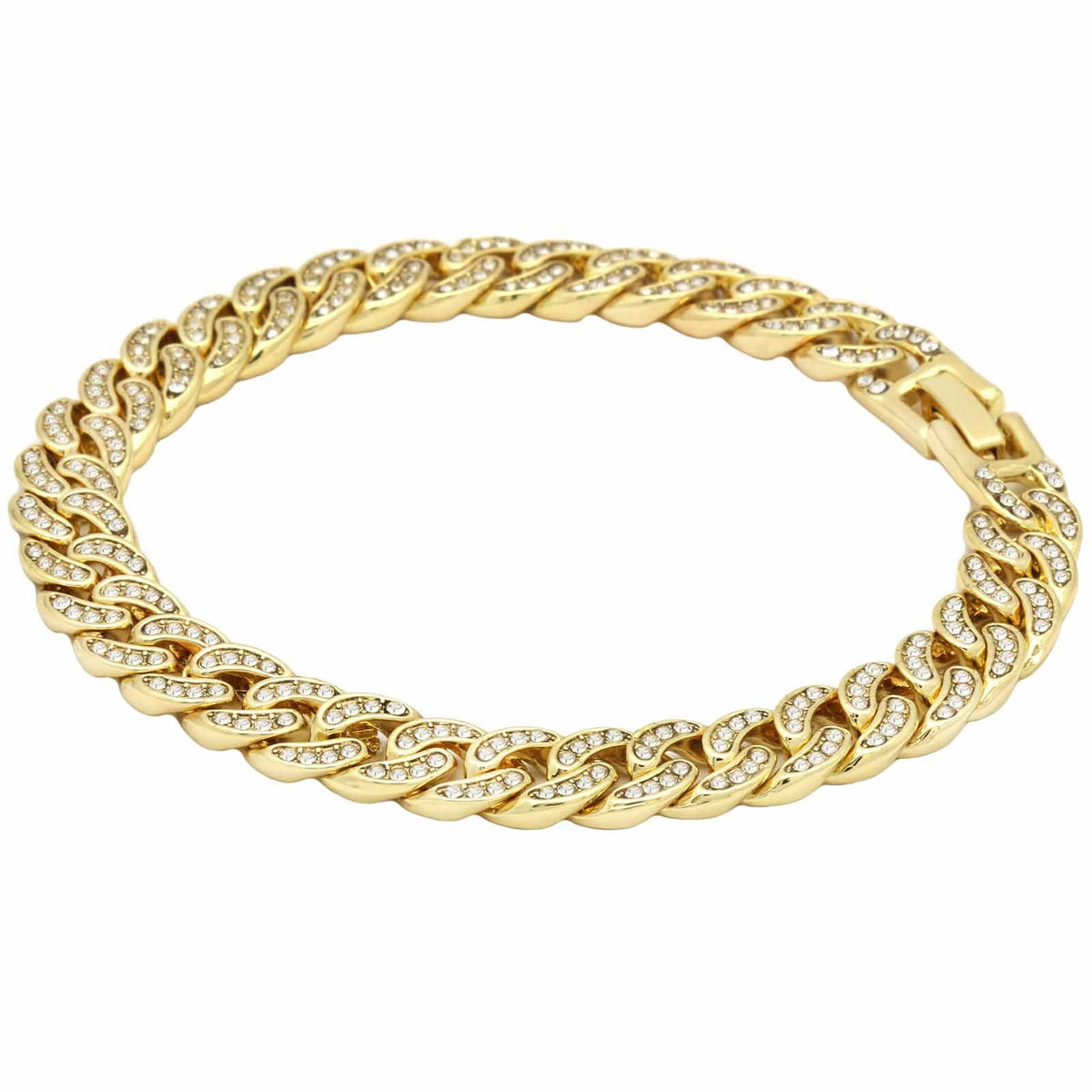 14k Gold Men's Miami Cuban CZ Bracelet 8 Mm 8.5"