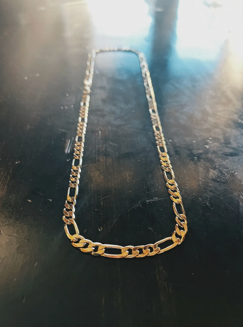 Men's 14k Gold Stamped Figaro Chain 24 Inches " 5mm Necklace