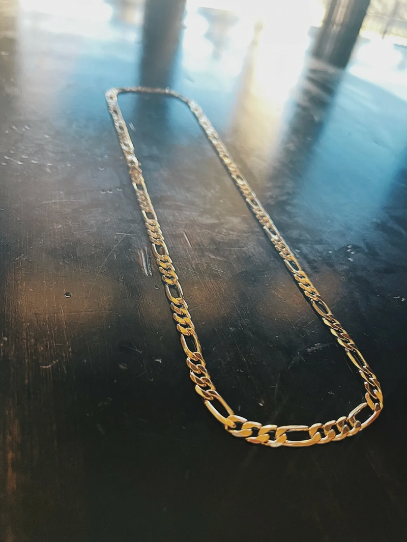 Men's 14k Gold Stamped Figaro Chain 24 Inches " 5mm Necklace