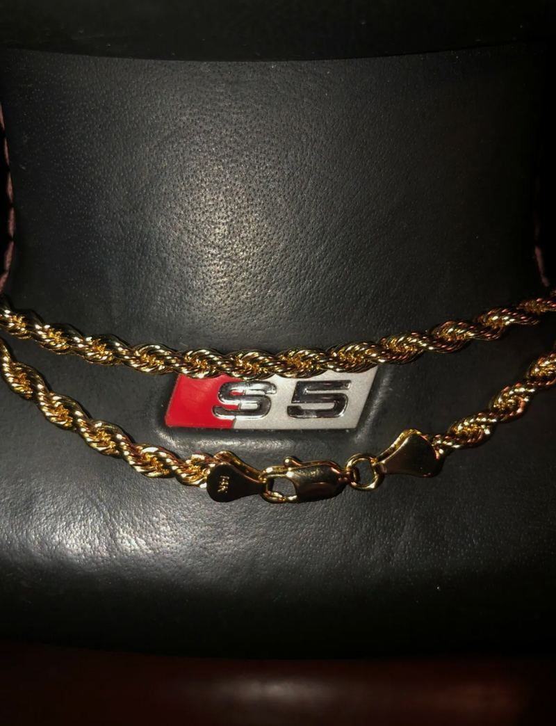 Men's 14k Gold Stamped Rope Chain 20 Inches " 4mm Necklace