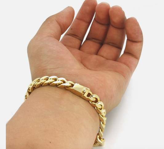 14k Gold 8mm 8.5" Cuban Link Bracelet