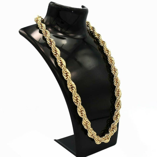 10mm Thick Rope Chain Real 14K Gold!