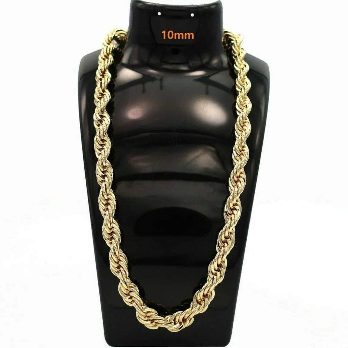 10mm Thick Rope Chain Real 14K Gold!