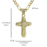 14k Iced Men's Cross Pendant + Necklace