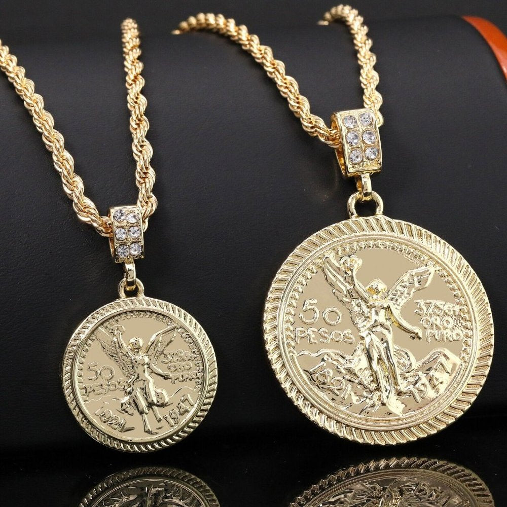 2pc 50 Pesos 14k Gold 20", 24" Rope Necklace