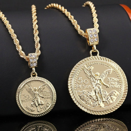 2pc 50 Pesos 14k Gold 20", 24" Rope Necklace
