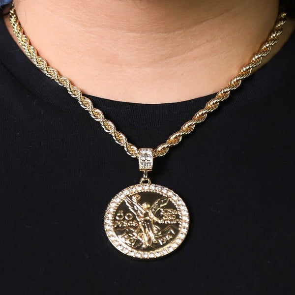 50 Pesos Pendant 14k Gold 20" Necklace Pendant