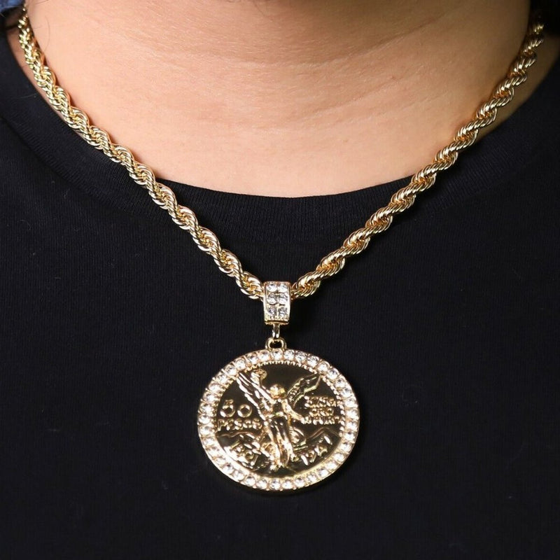 50 Pesos Pendant 14k Gold 20" Necklace Pendant