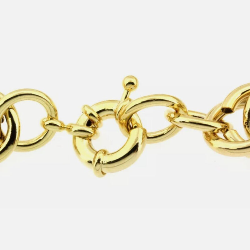 14k 36" 25mm Huge Gold Rope Necklace!