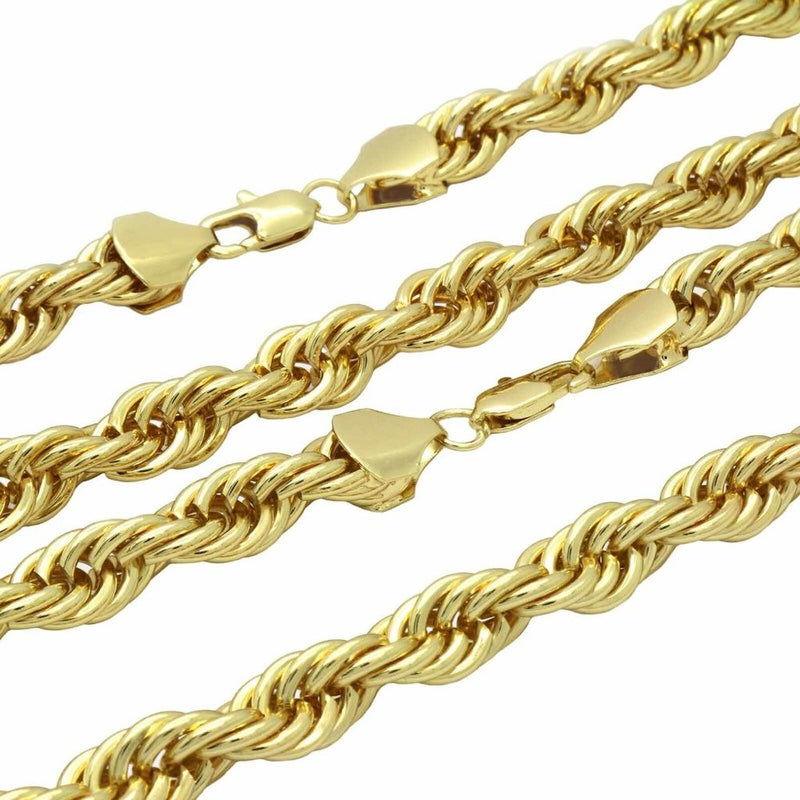 10mm Thick 14k Uzi Rope Necklace Pendant