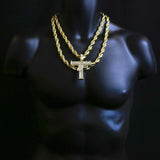 10mm Thick 14k Uzi Rope Necklace Pendant
