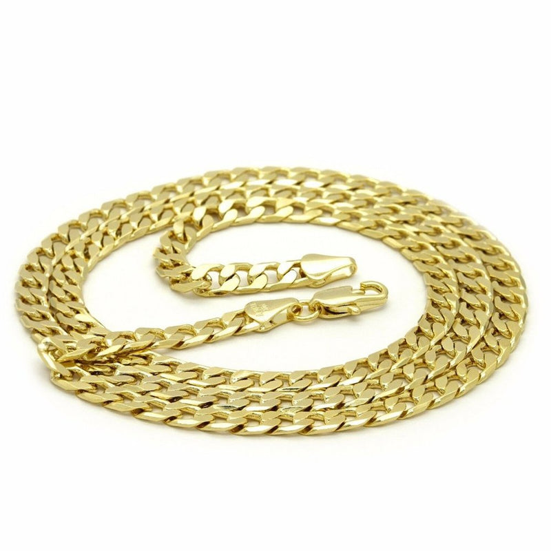 Mens Cross Necklace 14k Gold 24" Cuban Necklace