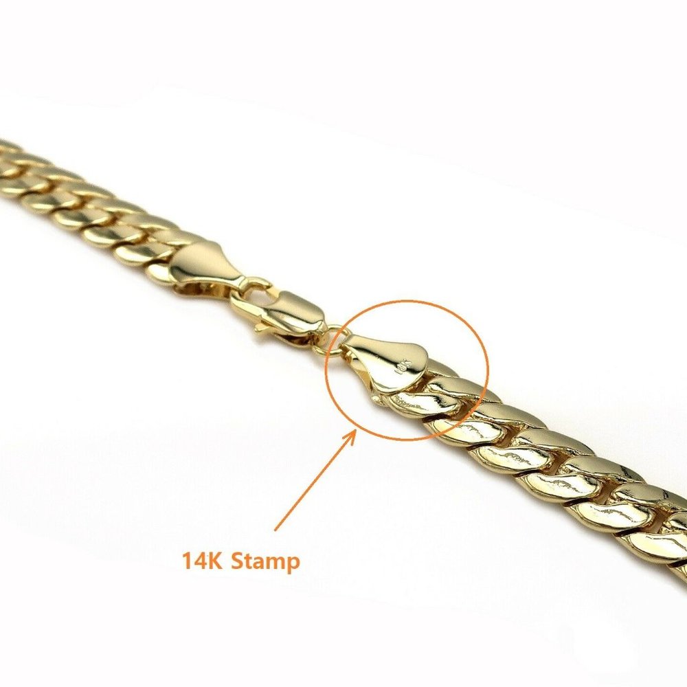 10MM STAMPED 14K GOLD NECKLACE! STUNNING!