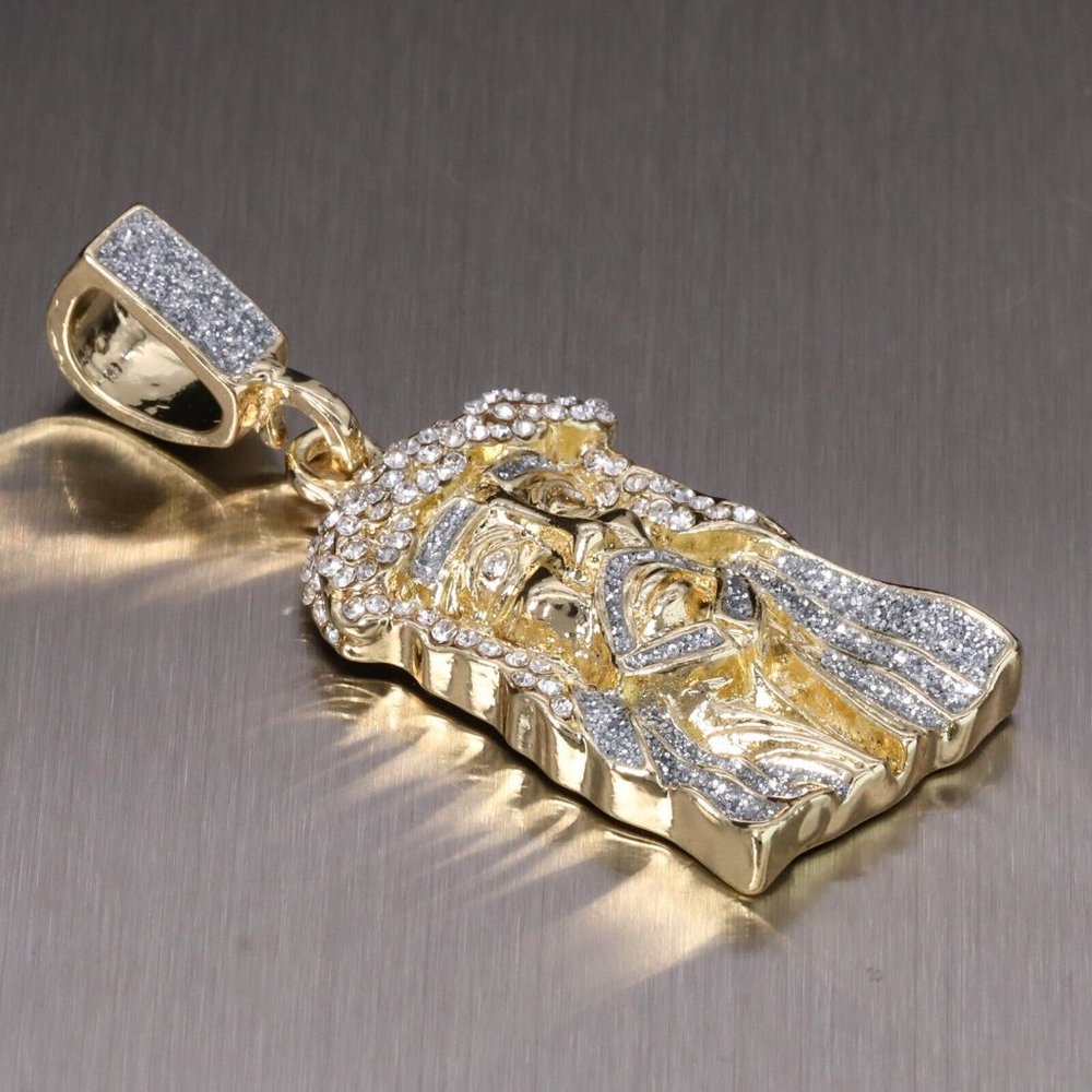14k Jesus And Angel Pendant Rope Necklace