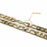 12MM ITALIAN THICK! 14KT GOLD FIGARO 20" NECKLACE