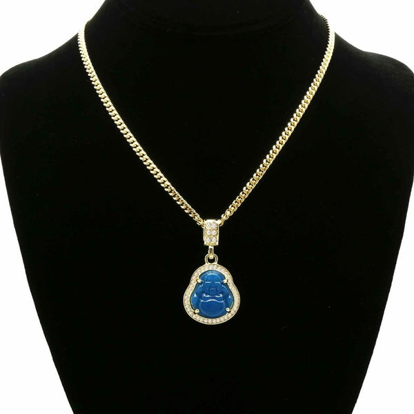 NEW - 14k Men's Blue Pendant 24" Necklace