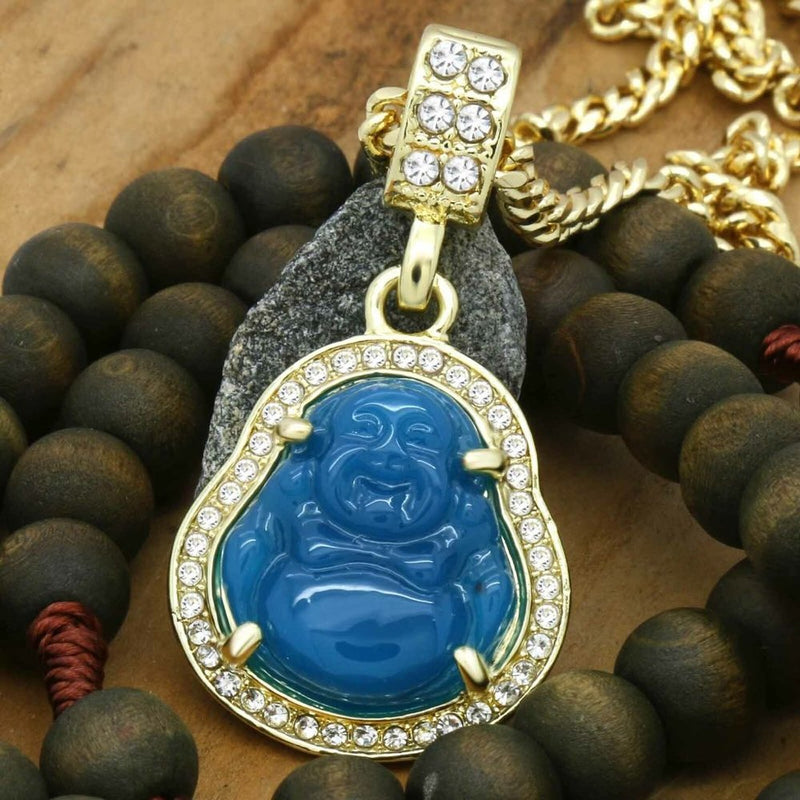 NEW - 14k Men's Blue Pendant 24" Necklace