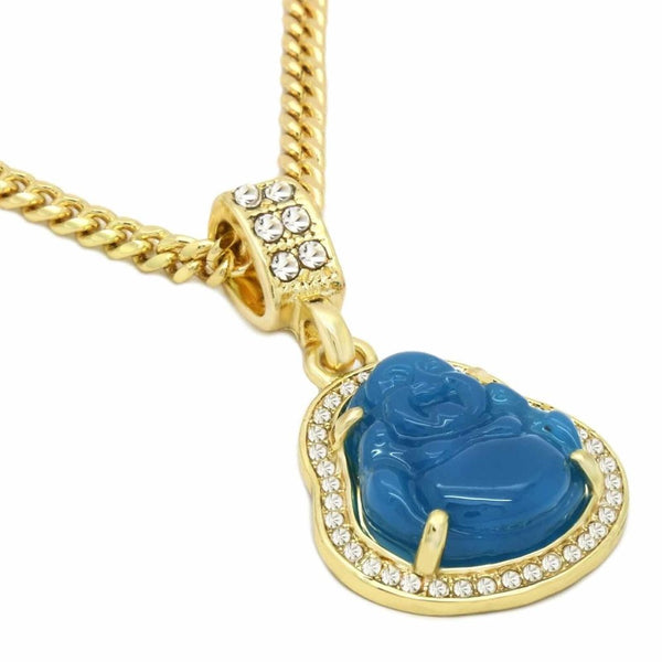 NEW - 14k Men's Blue Pendant 24" Necklace