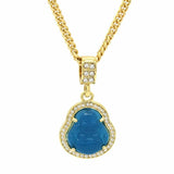 NEW - 14k Men's Blue Pendant 24" Necklace