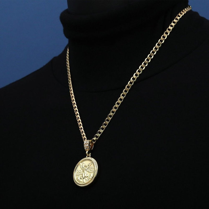 14k Pesos Men's 50 Cuban Necklace Pendant