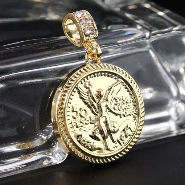 14k Pesos Men's 50 Cuban Necklace Pendant