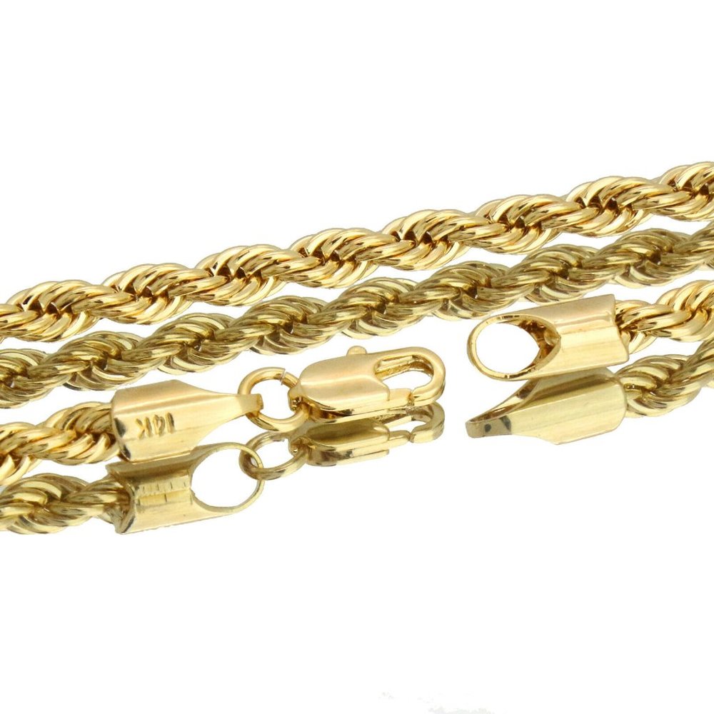 14k Gold Jesus Cross 24" Stamped Necklace