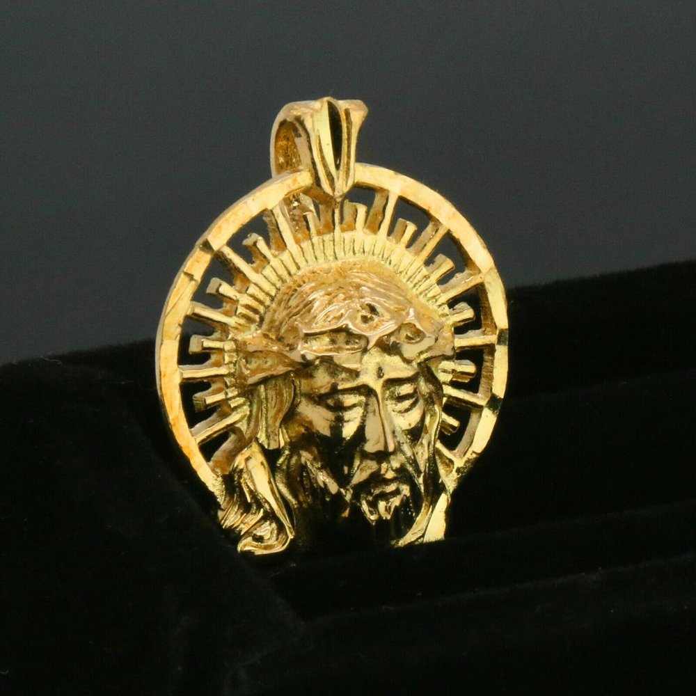 18k Jesus Face Figaro 24" Necklace