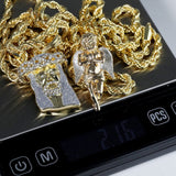 14k Angel & Jesus Rope Necklace Pendants