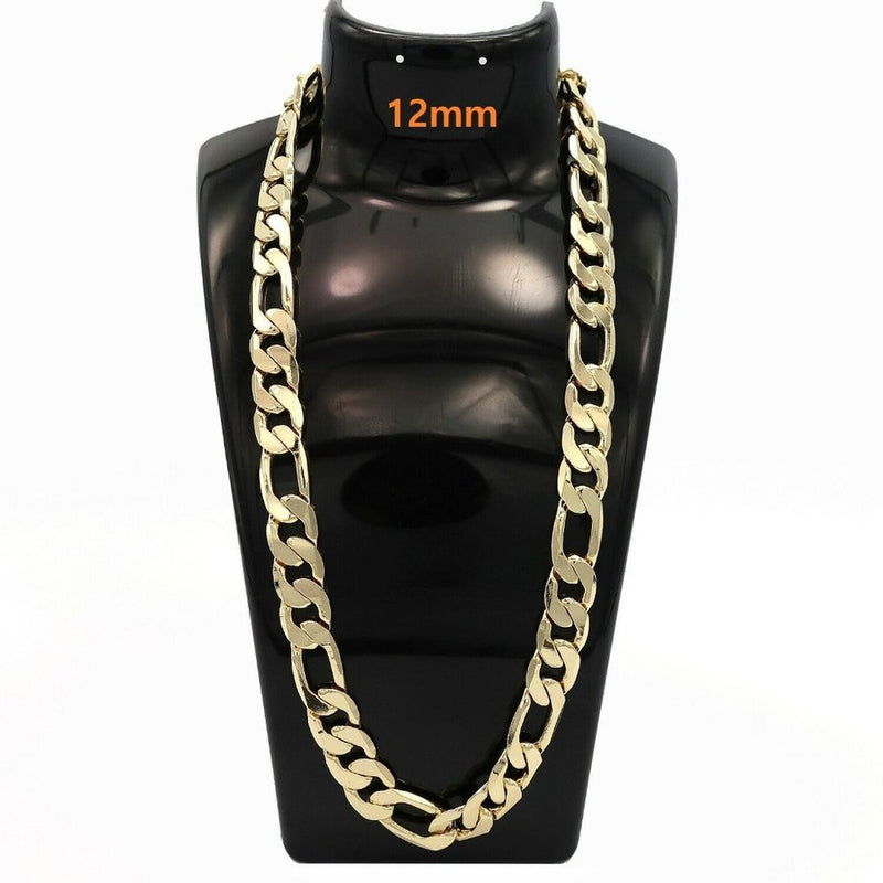 THICK! 12MM FIGARO ITALIAN 14K STAMPED NECKLACE!!
