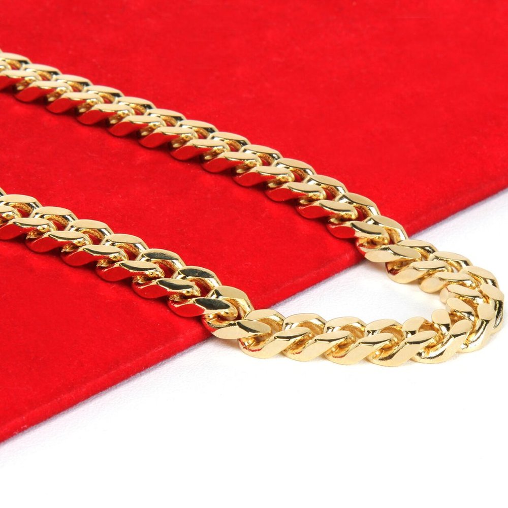 14k Gold Necklace 10mm 30" Cuban Chain