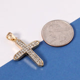 14k Gold Cuban Cross Ladies Necklace
