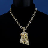 NEW 14k Jesus Pendant 20" Gold Cable Necklace