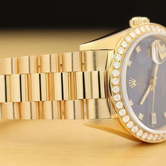 Rolex Day-Date Men's 1.5CT+ Diamond Watch w/ factory box + hang tag