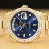 Rolex Day-Date Men's 1.5CT+ Diamond Watch w/ factory box + hang tag