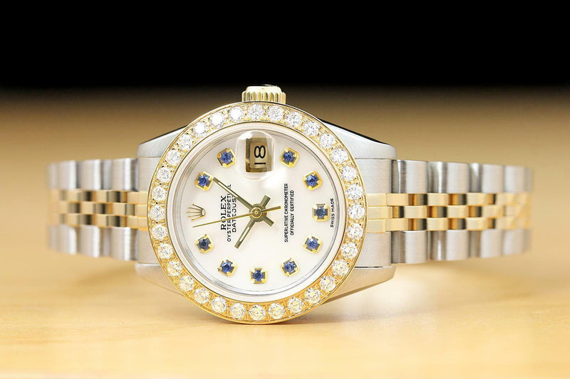 SALE! ROLEX LADIES SAPPHIRE 18K GOLD WATCH