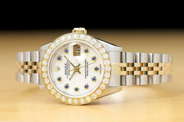 SALE! ROLEX LADIES SAPPHIRE 18K GOLD WATCH